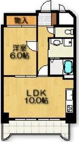 サンセリテ内山(1LDK/1階)の間取り写真
