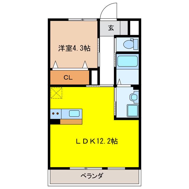 サンプレイス(1LDK/1階)の間取り写真