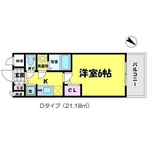 エスリード京橋(1K/8階)の間取り写真