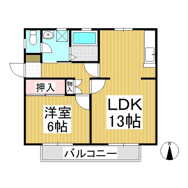 フレグランス高橋B棟(2K/2階)の間取り写真