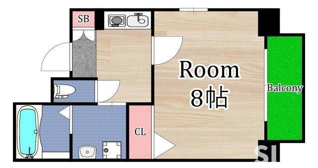 ラフォーレ都島本通II(1K/6階)の間取り写真