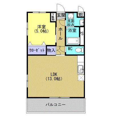ルシード(1LDK/3階)の間取り写真