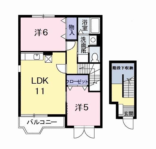 LAW FLOWER(2LDK/2階)の間取り写真