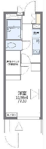 レオパレスルシェルブル金岡II(1K/1階)の間取り写真
