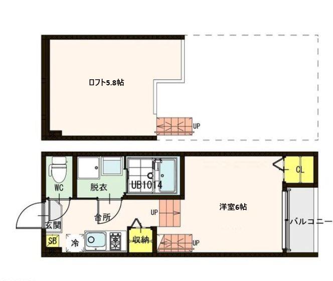 ロイヤルガーデン新田(1K/1階)の間取り写真