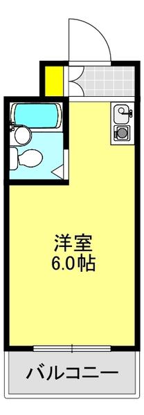 ハイマンマンション(ワンルーム/2階)の間取り写真