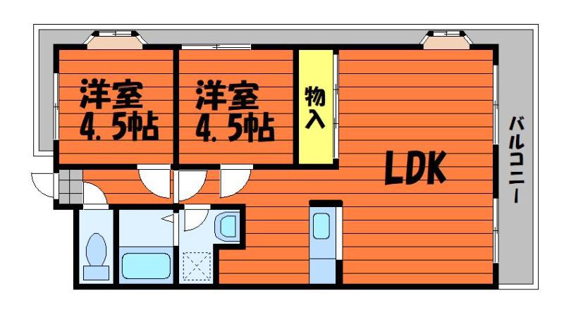 セザール倉敷(2LDK/7階)の間取り写真