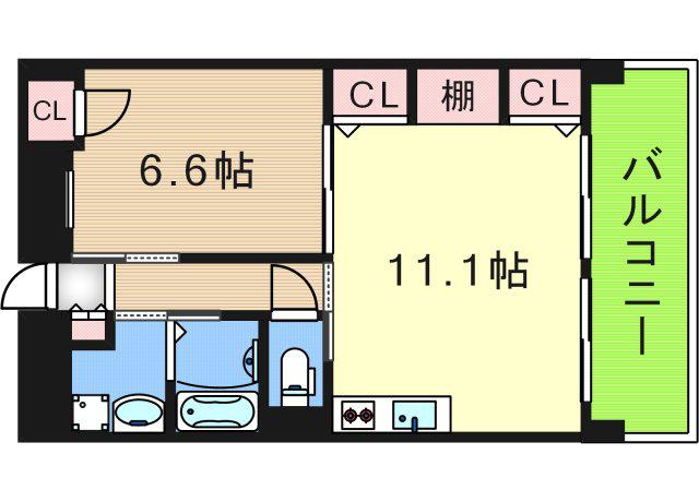 ピュアファースト花園(1LDK/4階)の間取り写真