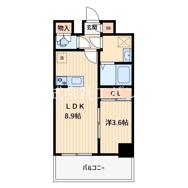 LIME RESIDENCE KAWAGUCHI イースト(1LDK/9階)の間取り写真