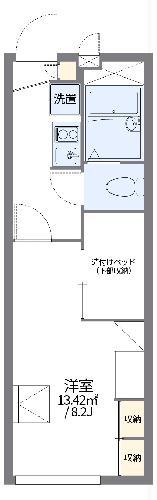 レオパレスバラの妖精(1K/2階)の間取り写真