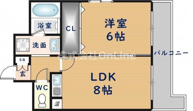 ドゥ・ミル・アン東大阪(1LDK/5階)の間取り写真