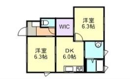 アンソレイユ II A(2DK/1階)の間取り写真