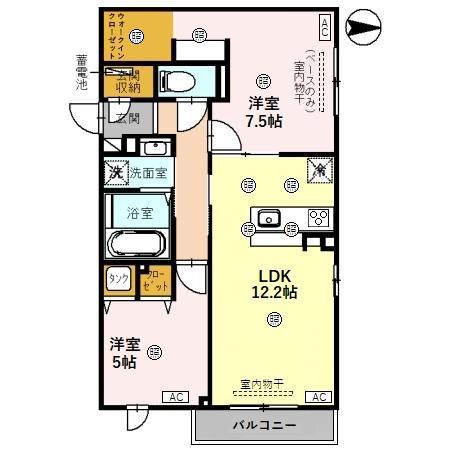 ブラン シャレム(2LDK/1階)の間取り写真