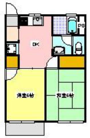 フォーブル相川B(2DK/2階)の間取り写真