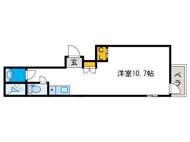リエゾンコート弁天町(ワンルーム/1階)の間取り写真