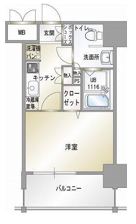 エンクレスト 香椎(1K/2階)の間取り写真
