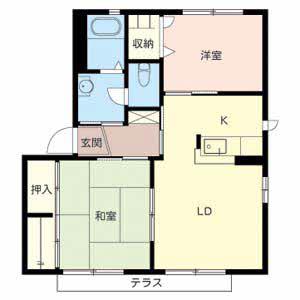 リビエール綾園参番館(2LDK/1階)の間取り写真