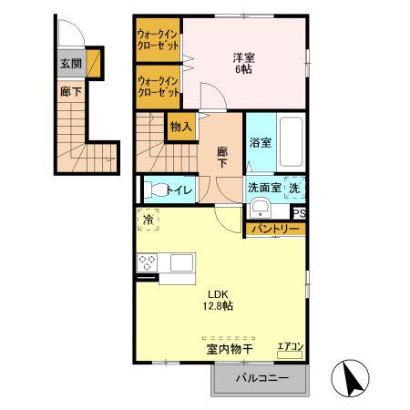 アイウィンド(1LDK/2階)の間取り写真