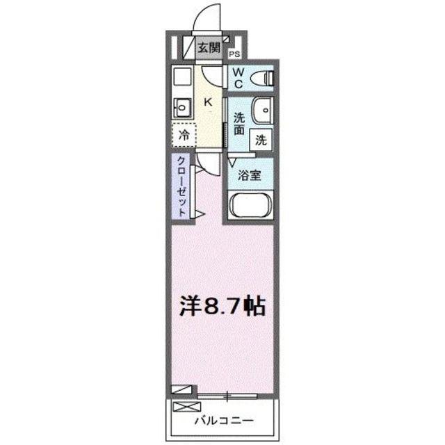 ジュピタ―(1K/2階)の間取り写真