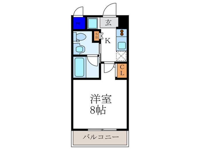 グランドパレス西院 西館(1K/3階)の間取り写真