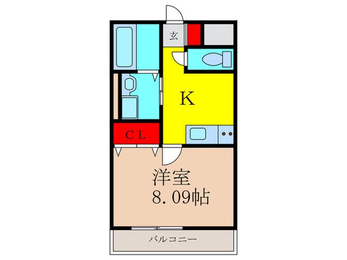 ミーツハウス池田(1K/3階)の間取り写真