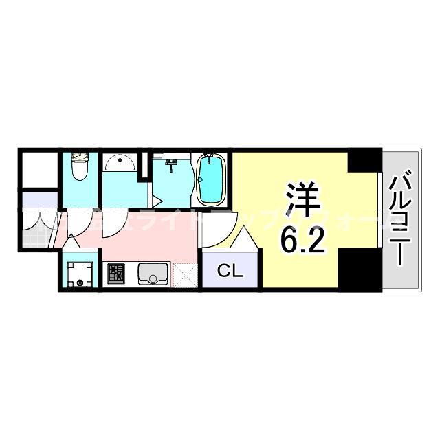 プレサンスKOBEシフォン(1K/7階)の間取り写真