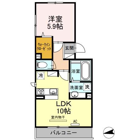LSY 58(1LDK/3階)の間取り写真