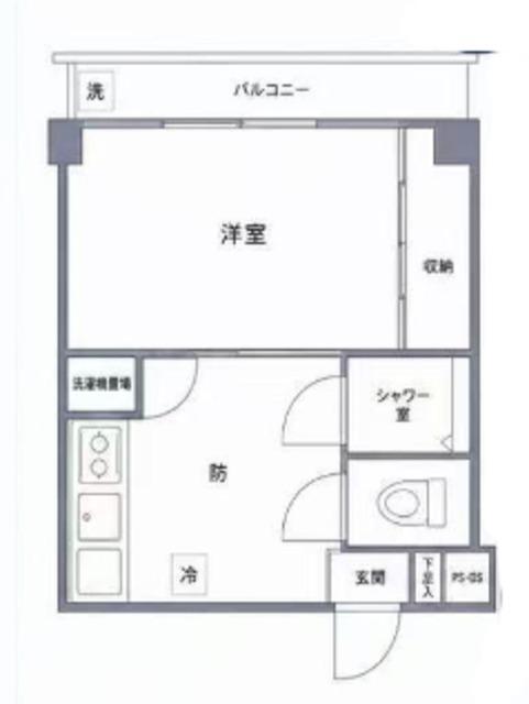 第27宮庭マンション(1DK/6階)の間取り写真