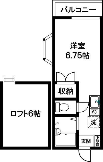 メゾンルミエール1(ワンルーム/2階)の間取り写真