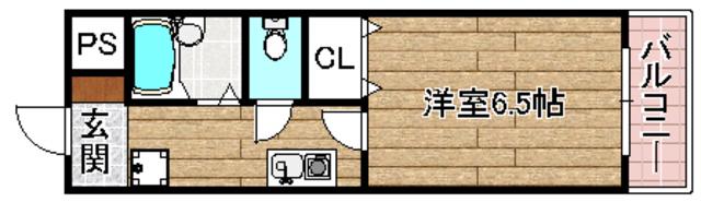 アルバマンション(1K/1階)の間取り写真