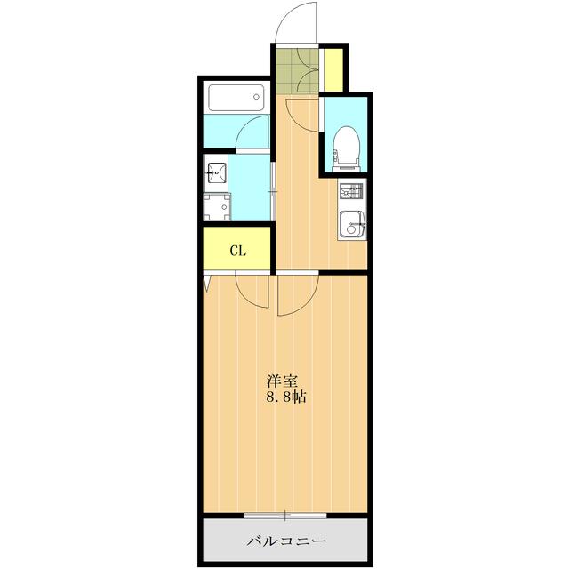 アンソレイユ月出(1K/3階)の間取り写真