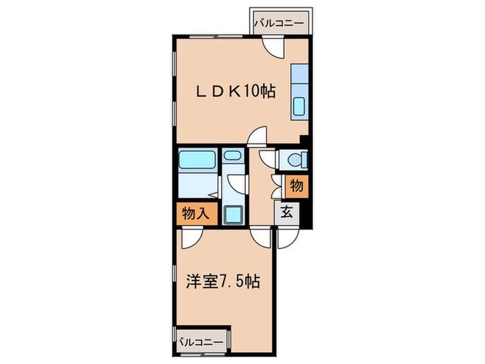 アビタシオン中村(1LDK/3階)の間取り写真