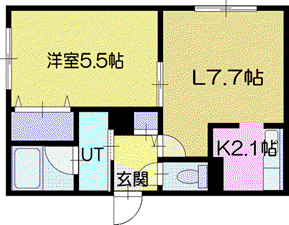 サウスERN LIGHTS(1LDK/1階)の間取り写真
