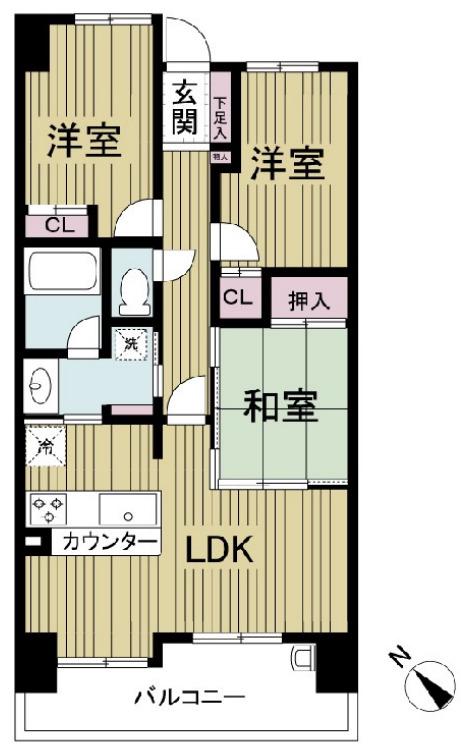 レジディア都島II(3LDK/14階)の間取り写真