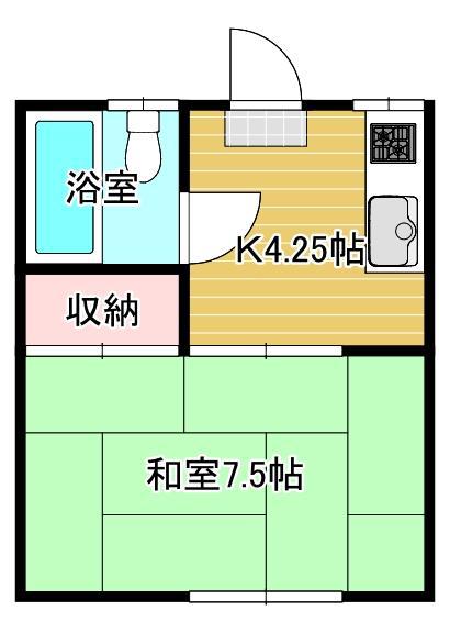 ストロベリーハイツ(1K/2階)の間取り写真
