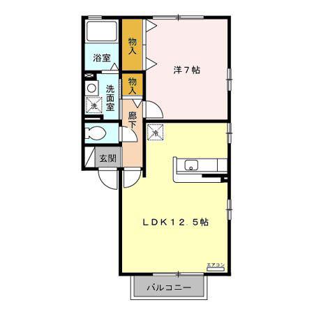 第3明清ハイツE(1LDK/2階)の間取り写真