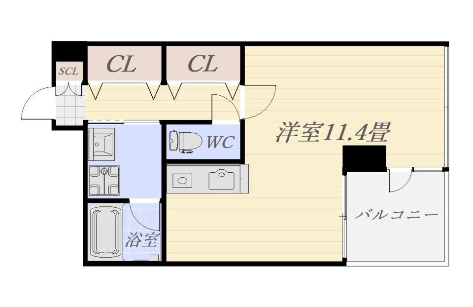 アークネスト高見馬場(ワンルーム/4階)の間取り写真