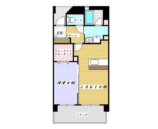 スカイエスト(1LDK/3階)の間取り写真