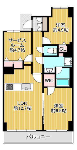 ボナール戸越(2SLDK/5階)の間取り写真