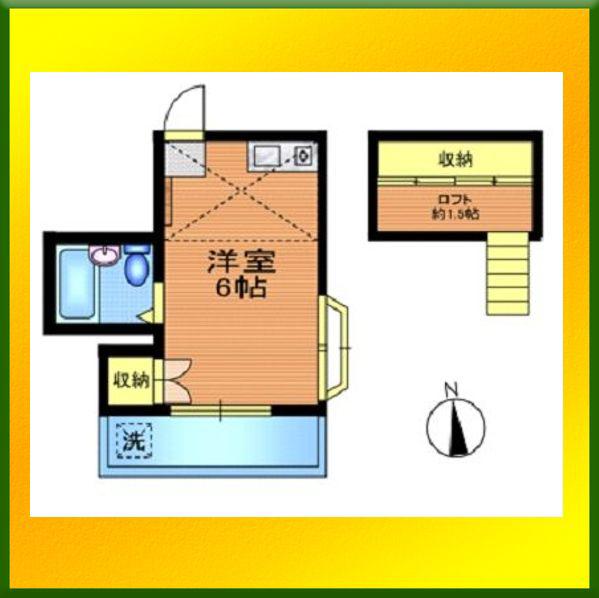 フラット(ワンルーム/1階)の間取り写真