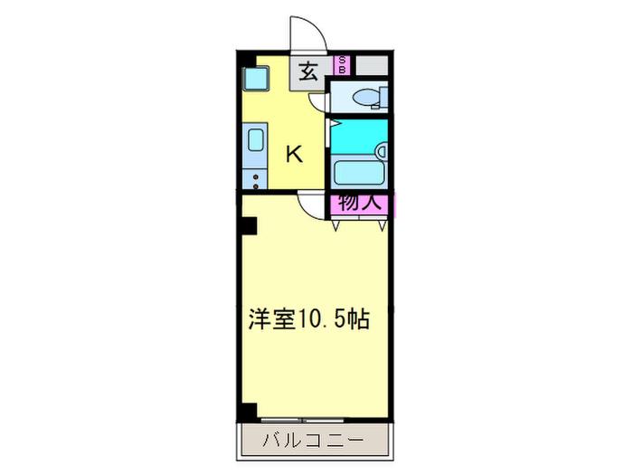 ヴィラ ヴェルデ(1K/2階)の間取り写真