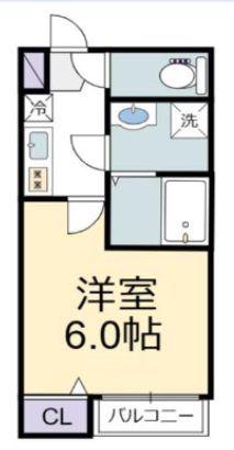ハピネス真砂(1K/3階)の間取り写真