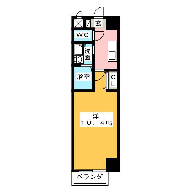 ハンプトンコート(1K/2階)の間取り写真