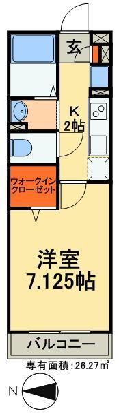 ジュネス中央(1K/1階)の間取り写真