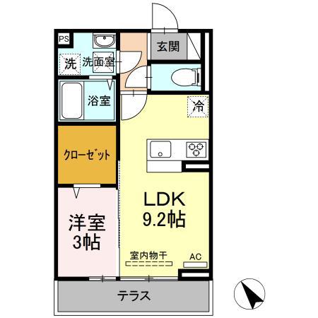 ウィルコート望町(1LDK/1階)の間取り写真