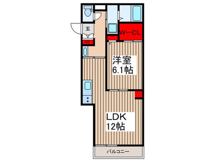 パティオ北浦和(1LDK/1階)の間取り写真