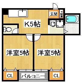 アルマース壱番館(2K/3階)の間取り写真