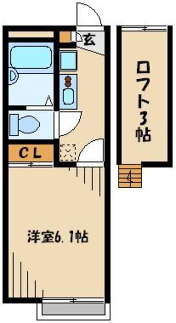 レオパレススリムガーデン(1K/2階)の間取り写真