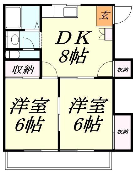 フレグランスME(2DK/2階)の間取り写真