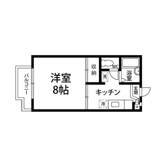 レスポR(1K/2階)の間取り写真